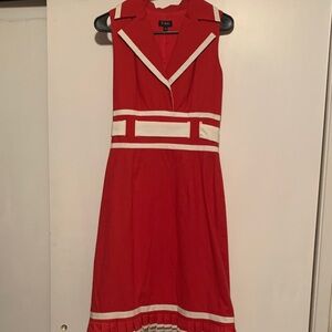 Tag Red and White Rockabilly Sailor Style Dress‎ Size Small